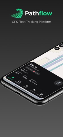 PathFlow: vehicle screen with speed and status